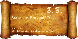 Baszler Barabás névjegykártya